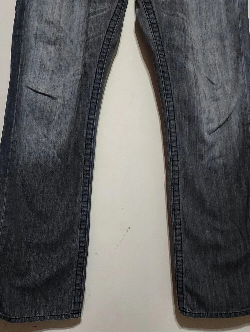 True Religion Gray Men's Straight-Leg Jeans - Casual Washed Finish Sz-34